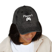 'Player 1' Vintage Embroidered Cap