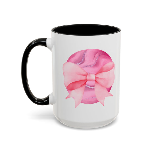 Pink Planet Wrapped In A Bow Accent Coffee Mug