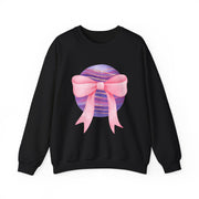 Pink/Purple Planet Wrapped In A Bow Crewneck Sweatshirt