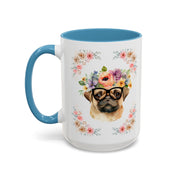 Geeky Goddess Pug Accent Coffee Mug