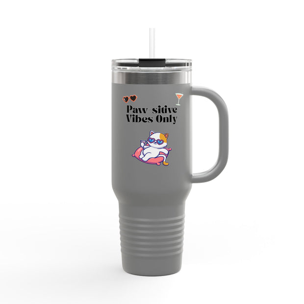 'Paw-sitive Vibes Only' Insulated Travel Mug, 40oz