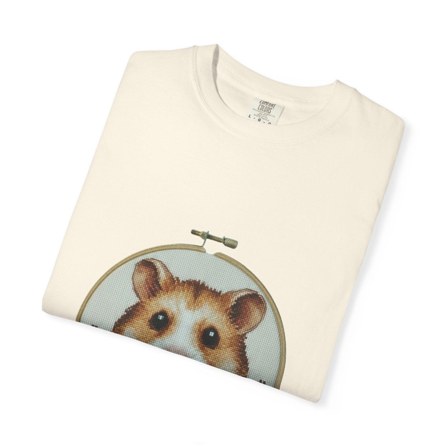 Hamster Portrait Embroidery Hoop T-shirt | Cute Small Pet Illustration