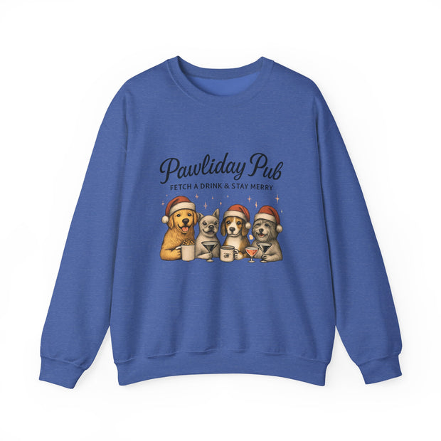 Pawlidday Pub Sweatshirt, Cozy Dog Lover Crewneck, Funny Pet Sweatshirt, Holiday Dog Apparel, Gift for Animal Lovers