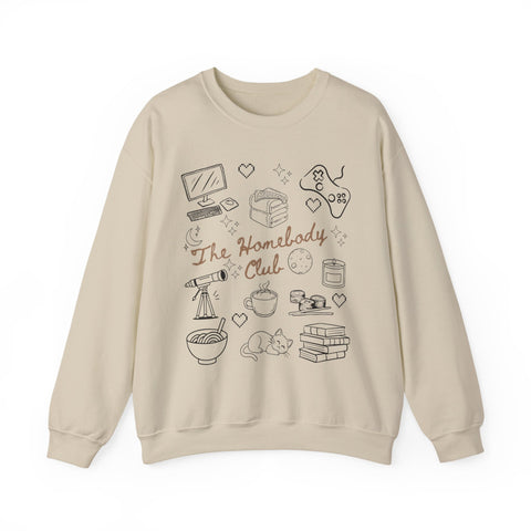 Homebody Club Crewneck Sweatshirt - Cozy Fashion, Casual Style, Gifts for Homebodies, Lounge Wear, Relaxation Apparel