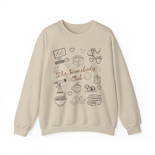 Homebody Club Crewneck Sweatshirt - Cozy Fashion, Casual Style, Gifts for Homebodies, Lounge Wear, Relaxation Apparel