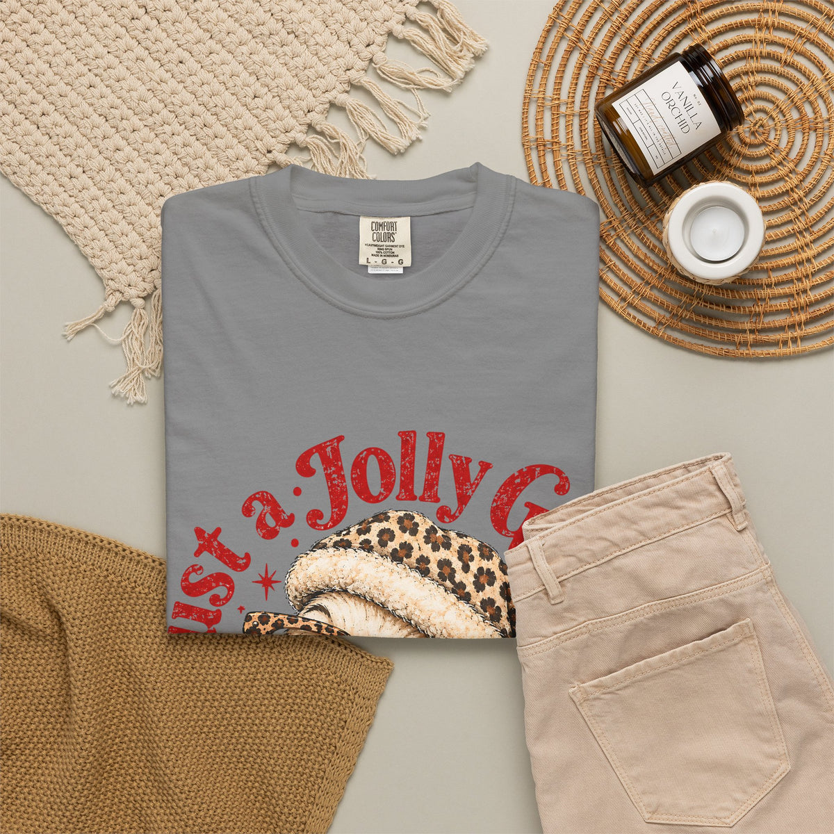Jolly Goose Christmas Shirt, Funny Christmas Goose Tee, Leopard Santa Goose Shirt, Goose Lover Gift, Retro Holiday T-Shirt