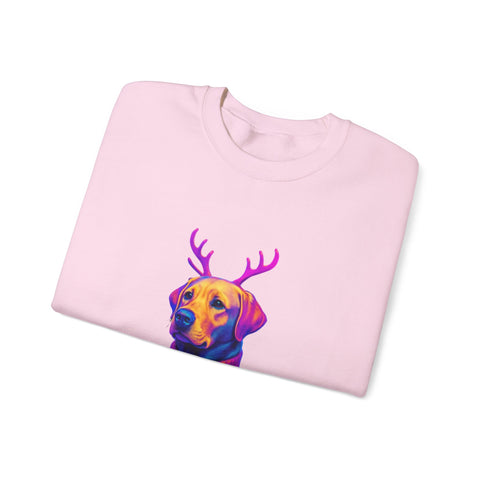 Neon Labrador Reindeer Sweater Sweatshirt | Colorful Dog Christmas Crewneck
