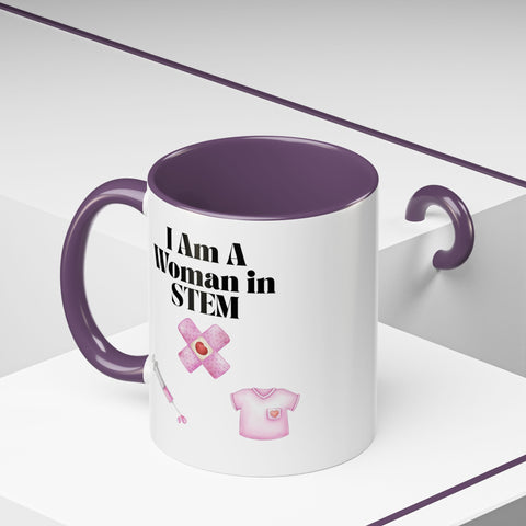 'I Am A Woman In STEM' Nurse Accent Coffee Mug