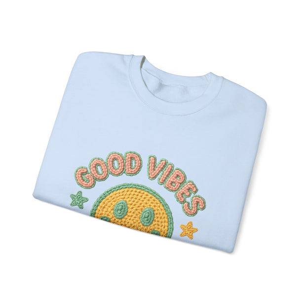 Good Vibes Crewneck Sweatshirt, Cozy Unisex Sweatshirt, Happy Apparel Gift, Positive Energy Fashion, Comfortable Casual Wear, Trendy [...]