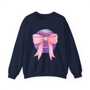 Pink/Purple Planet Wrapped In A Bow Crewneck Sweatshirt