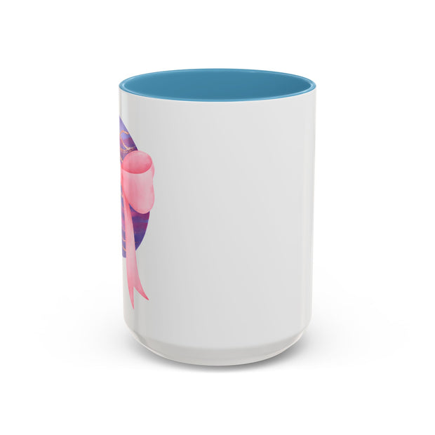 Pink/Purple Planet Wrapped In A Bow Accent Coffee Mug