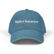 'Main Character' Denim Embroidered Cap
