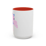 Blue Saturn Wrapped In A Pink Bow Accent Coffee Mug