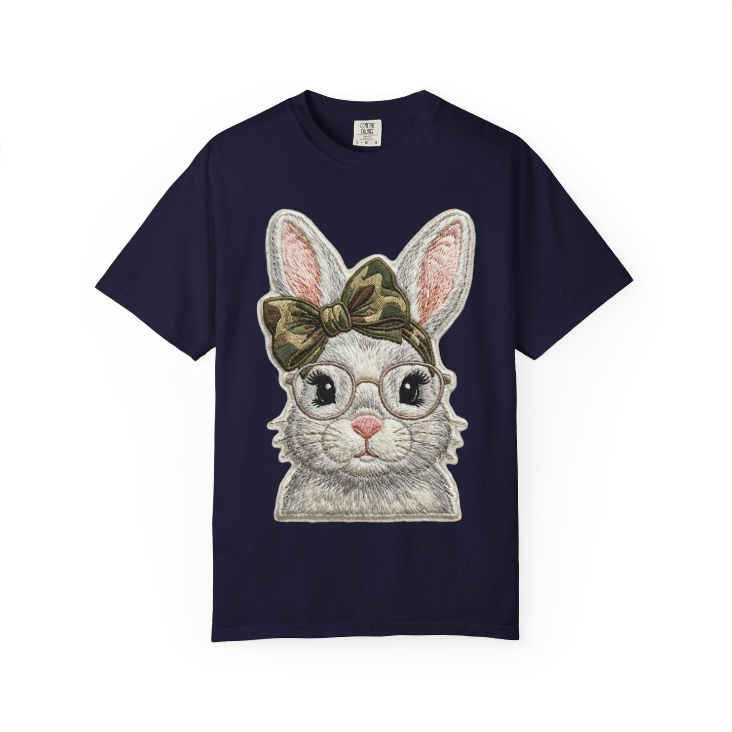 Hipster Bunny Illustration T-Shirt | Bunny with Glasses and Bow