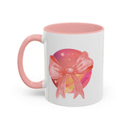 Pink/Yellow Planet Wrapped In A Bow Accent Coffee Mug
