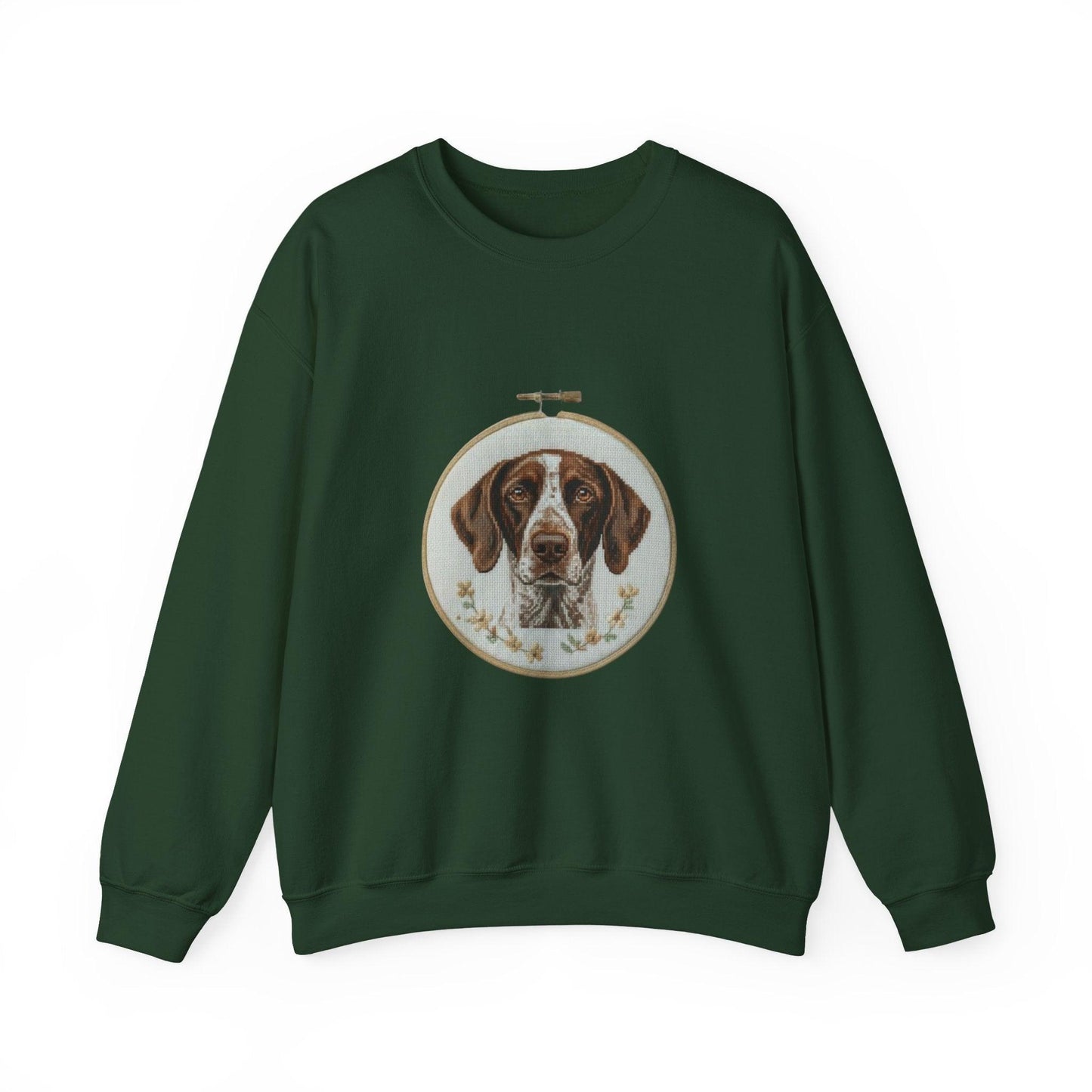 German Pointer Portrait sweatshirt | Dog Head Embroidery Hoop Design