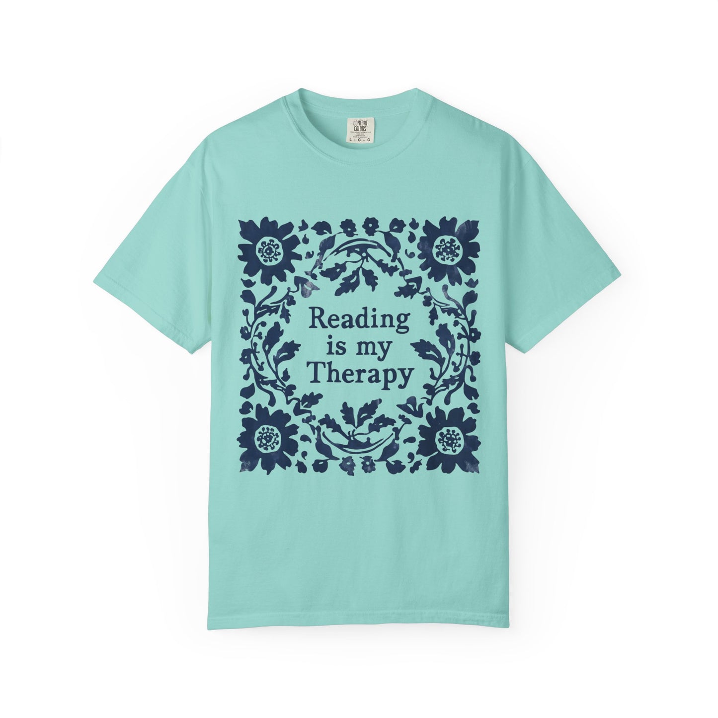 Reading Is My Therapy T-shirt | Floral Wreath Book Lover Tee