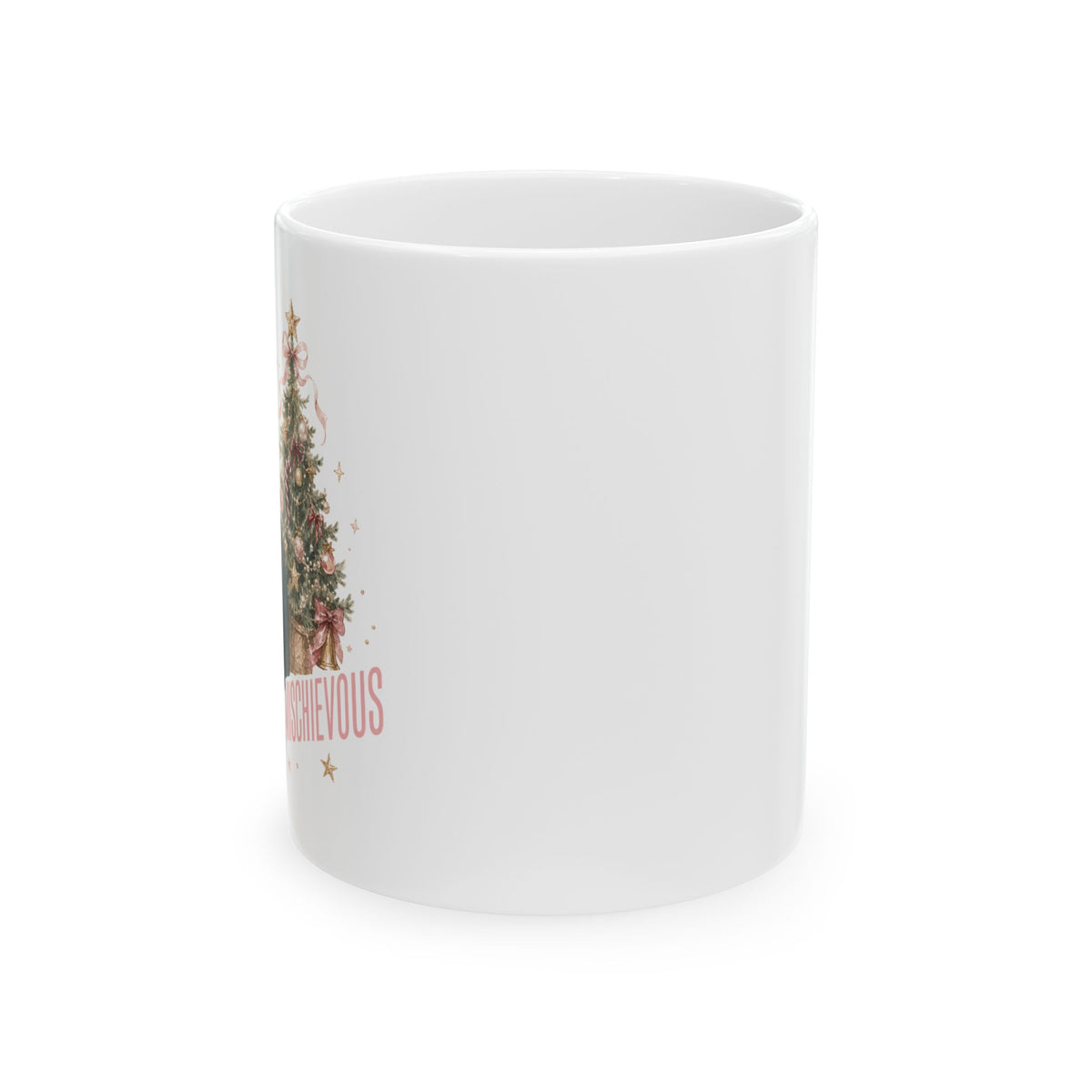Black Cat Christmas Mug, Merry & Mischievous Cat Mug, Cat Lover Christmas Gift, Coquette Holiday Mug, Cute Black Cat Gift
