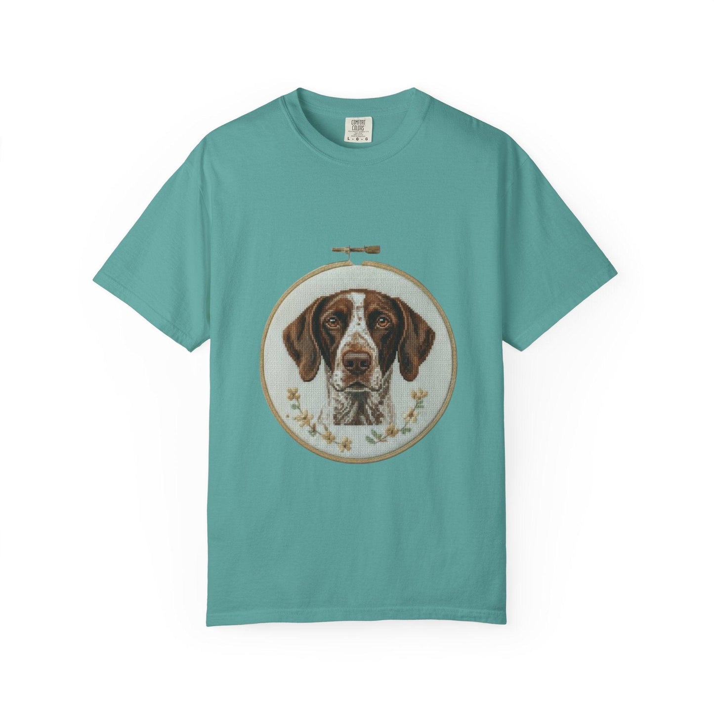 German Shorthaired Pointer Portrait T-Shirt | Embroidery Hoop Dog Art