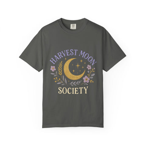Harvest Moon Society Unisex T-Shirt, Cozy Graphic Tee, Astrology Apparel, Gift for Moon Lovers, Autumn Style, Casual Wear