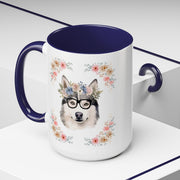 Geeky Goddess Siberian Husky Accent Coffee Mug