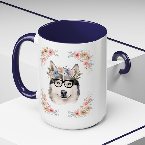 Geeky Goddess Siberian Husky Accent Coffee Mug
