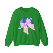 Blue Saturn Wrapped In A Pink Bow Unisex Crewneck Sweatshirt