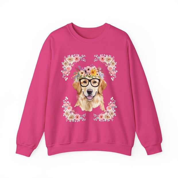 Geeky Goddess Golden Retriever Unisex Crewneck Sweatshirt