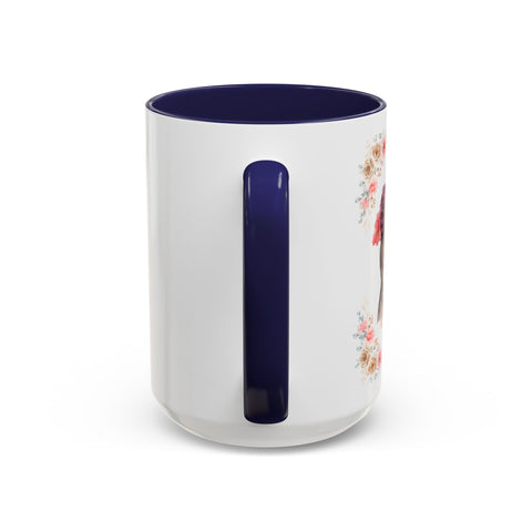 Geeky Goddess Dark Gray Cat Accent Coffee Mug