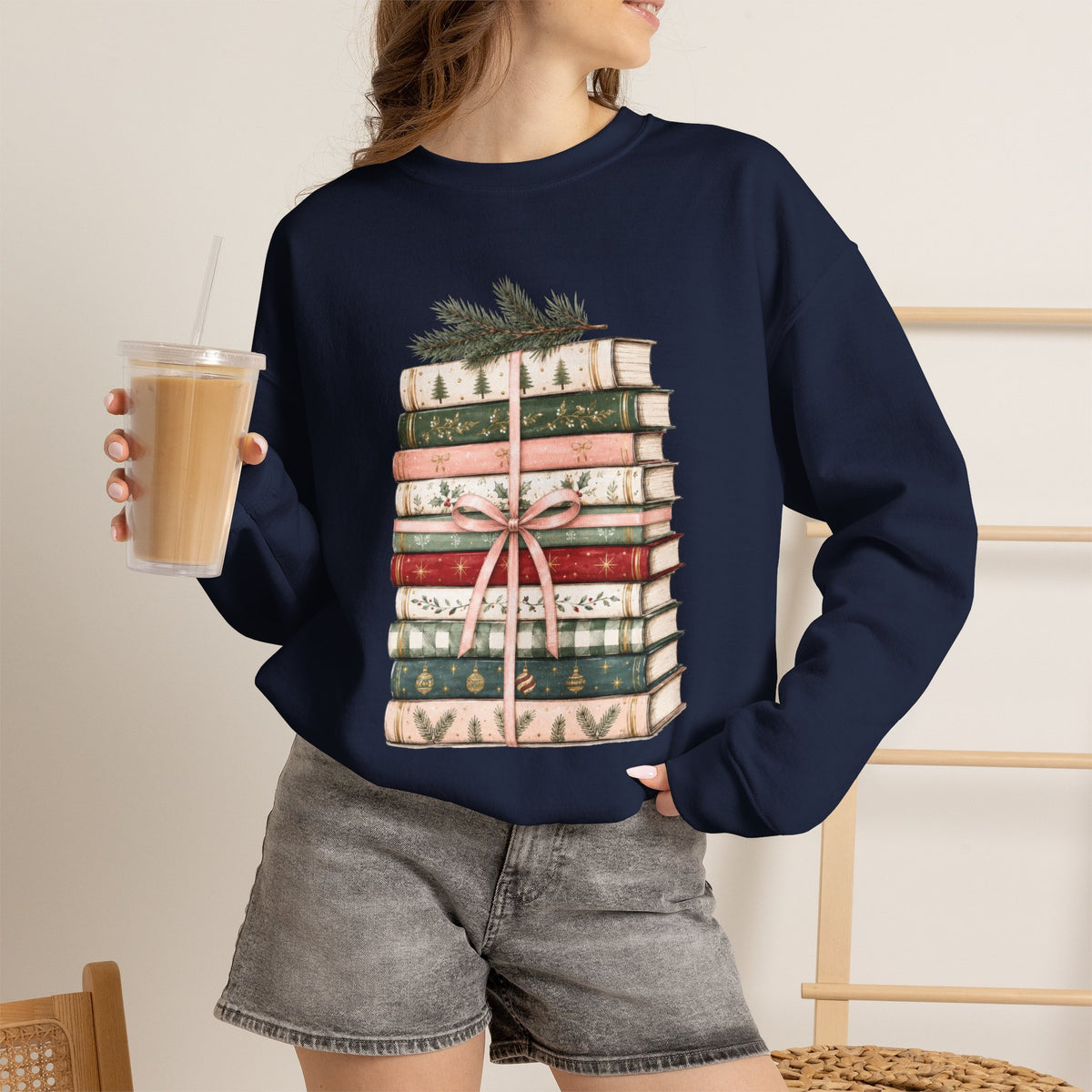 Bookish Christmas Sweatshirt, Christmas Book Lover Crewneck, Cozy Reader Sweater, BookTok Holiday Shirt, Reader Christmas Gift