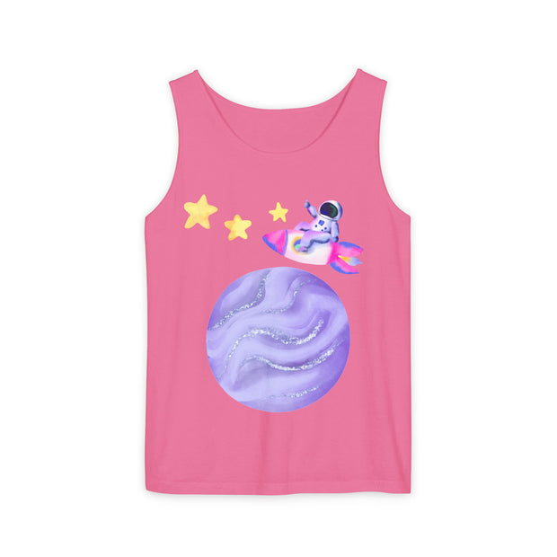 Astronaut Taking Off In Space Unisex Tank Top