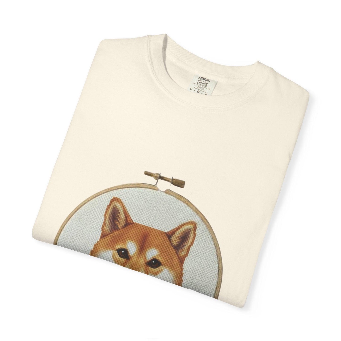 Shiba Inu Sweatshirt, Shiba Mom Gift, Vintage Cross Stitch Dog, Embroidered Floral Crewneck