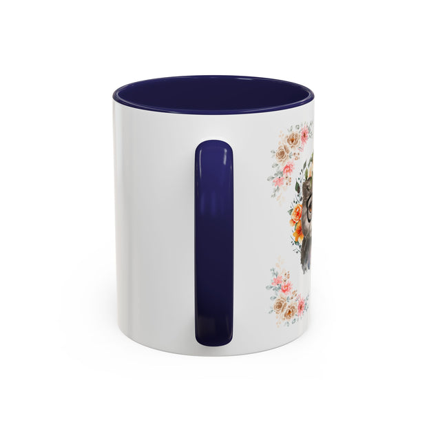 Geeky Goddess Gray Cat Accent Coffee Mug