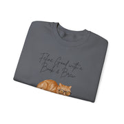 'Feline Good With A Book & Brew' Unisex Crewneck Sweatshirt
