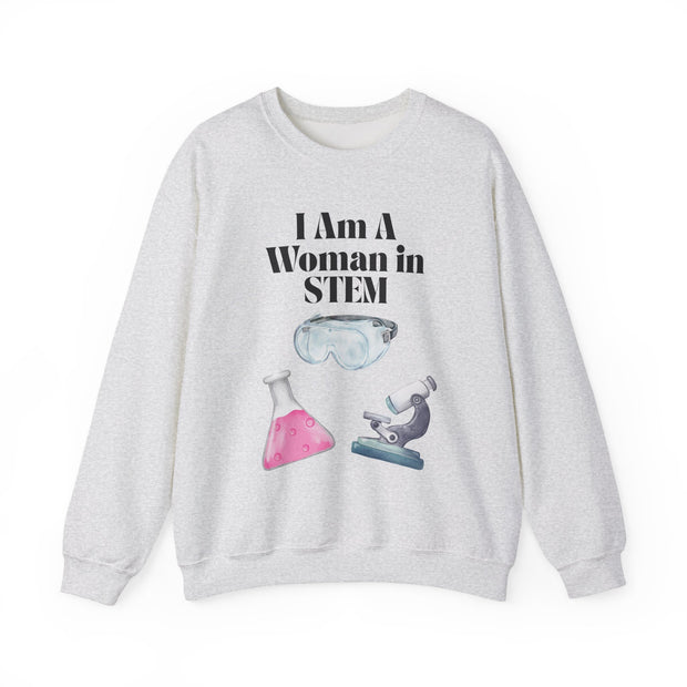 'I Am A Woman In STEM' Scientist Unisex Crewneck Sweatshirt