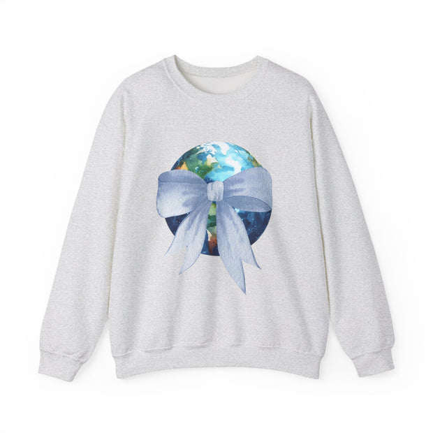 Earth Wrapped In A Bow Unisex Crewneck Sweatshirt