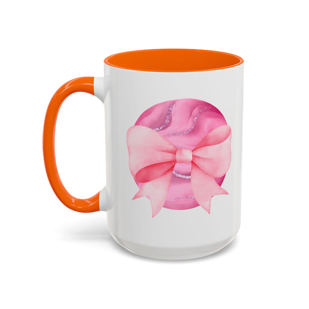 Pink Planet Wrapped In A Bow Accent Coffee Mug