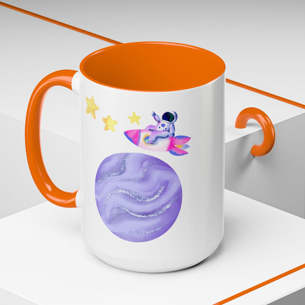 Astronaut Taking Off In Space Accent Coffee Mug