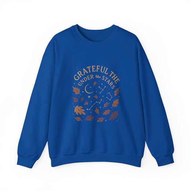 Grateful Under the Stars Sweatshirt - Cozy Unisex Crewneck, Perfect for Fall, Thanksgiving, Gift for Friends, Family