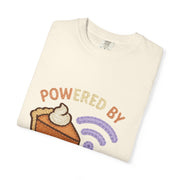 Powered by Pie and Wi-Fi T-Shirt, Funny Unisex Tee, Gift for Pie Lovers, Tech Enthusiasts, Perfect for Holidays and Parties
