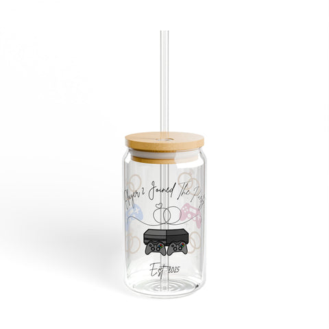 'Player 2 Joined The Party' 'Est. 2025' Sipper. Glass