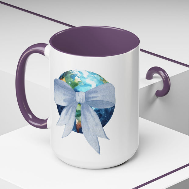Earth Wrapped In A Bow Accent Coffee Mug