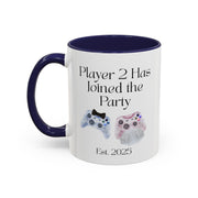 'Player 2 Has Joined The Party' 'Est. 2025' Accent Coffee Mug