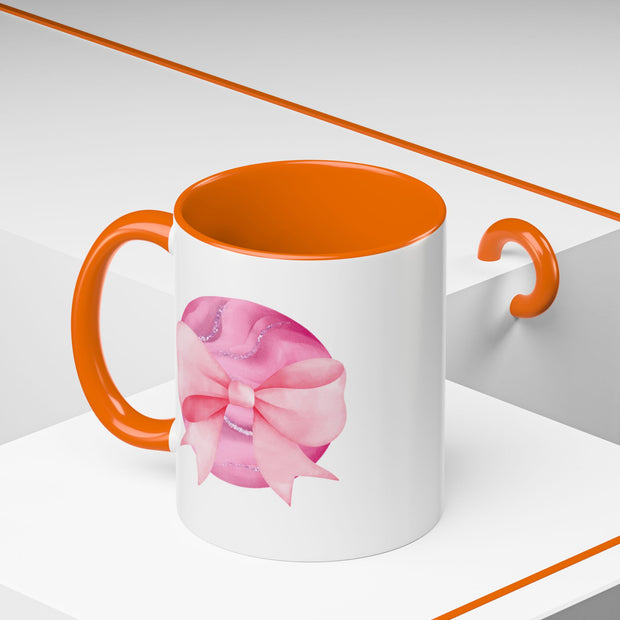 Pink Planet Wrapped In A Bow Accent Coffee Mug