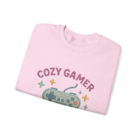 Cozy Gamer Sweatshirt, Unisex Crewneck, Gaming Gift, Comfortable Outfit, Video Game Apparel, Casual Style