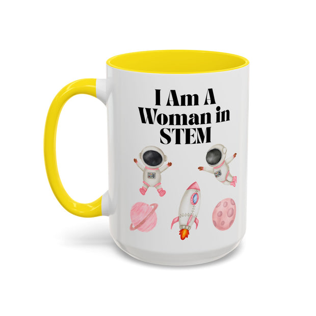 'I Am A Woman In STEM' Astronaut Accent Coffee Mug
