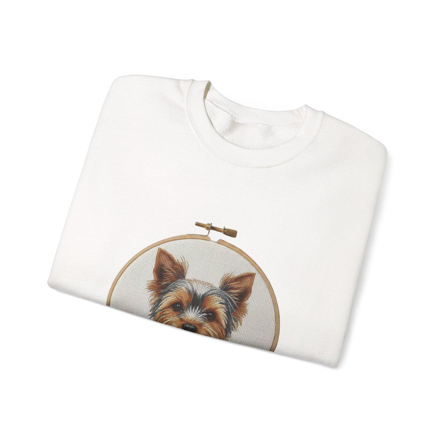 Yorkshire Terrier Portrait Sweatshirt | Embroidery Hoop Dog Art