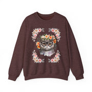 Geek Goddess Gray Cat Unisex Crewneck Sweatshirt