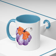 Purple Pumpkin Wrapped In A Bow Accent Coffee Mug