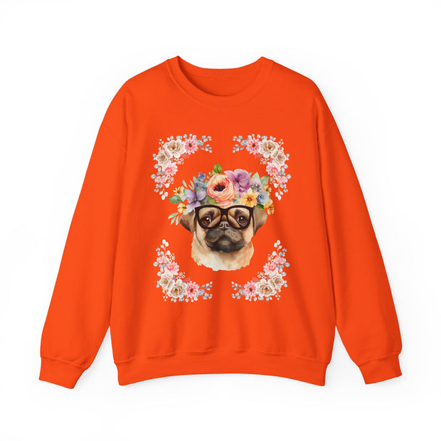 Geeky Goddess Pug Unisex Crewneck Sweatshirt
